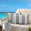 JASEN Black and White Striped Outdoor Pillow Cover Outdoor Lumbar Pillow Covers 12×20 Waterproof Set of 2 Decorative Throw Pillow Cover for Outside Patio Furniture Garden No Inserts