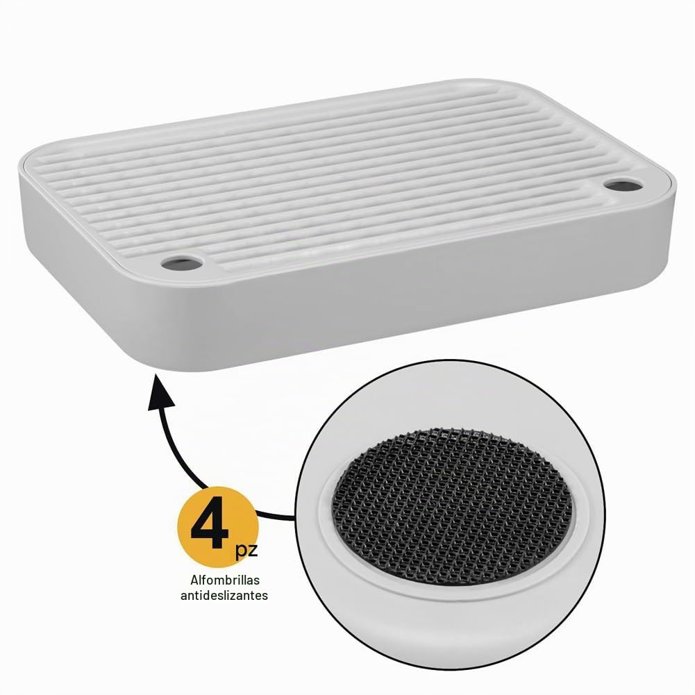 BAKAJI Arenero para Gatos XXL con Base de Acero Inoxidable de 35 litros y Puerta Transparente bloqueable, Plataforma Anti Arena, Pala con Recipiente y Alfombrilla antisuciedad, 40 x 60 x 39 cm