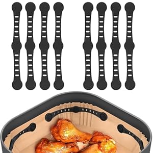 Magnete für Airfryer Backpapier Zubehör für Heißluftfritteuse, 8 Stück Magnetisch Silikon Baking Paper Befestigungsschnalle, Magnetische Silikonschnallen für Ninja COSORI PHLIPS Panasonic Air Fryer
