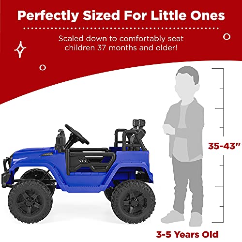 Image of Best Choice Products 12V Kids Electric Vehicle Toy Ride On Car with Parent Remote Control for Toddlers, Seat Harness, 61 lbs Weight Capacity, Locking Doors, Spring Suspension, Bluetooth - Blue