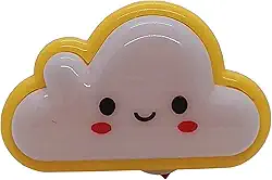 Mini Abajur de Tomada Luminária Infantil C/ Formato de Nuvem (Amarelo)