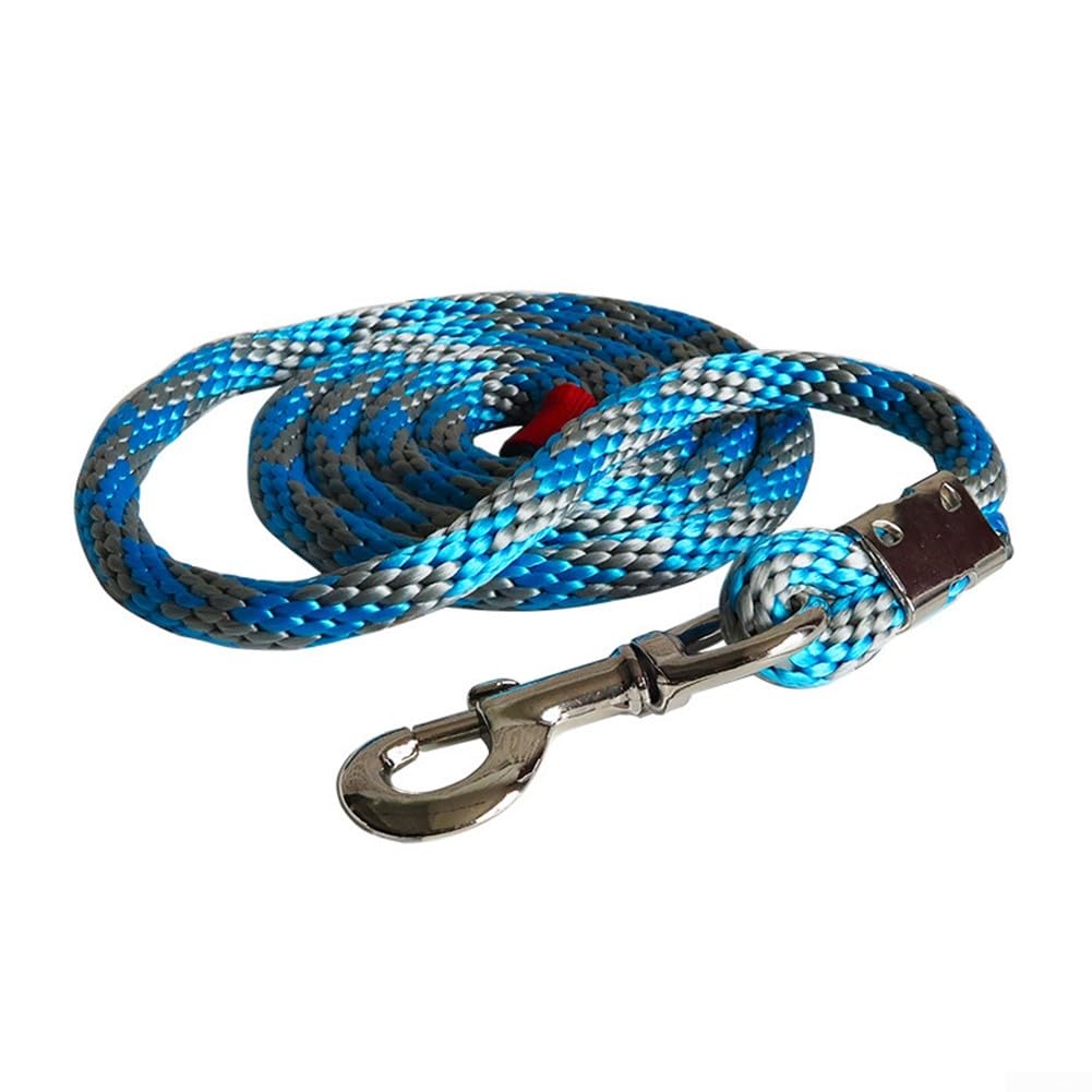 DAZZLEEX Laisse de Cheval en Nylon de 4 m avec Mousqueton pour Laisse de Cheval, Laisse de Chien, Laisse d'animaux domestiques et Plus pour Encore (Gris Bleu)