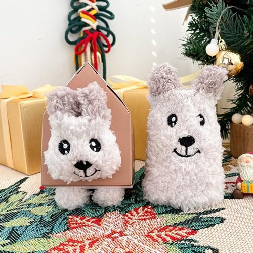 Cute Animal Slippers Socks for Women Christmas Cozy Fleece Lined Stuffers - image 2