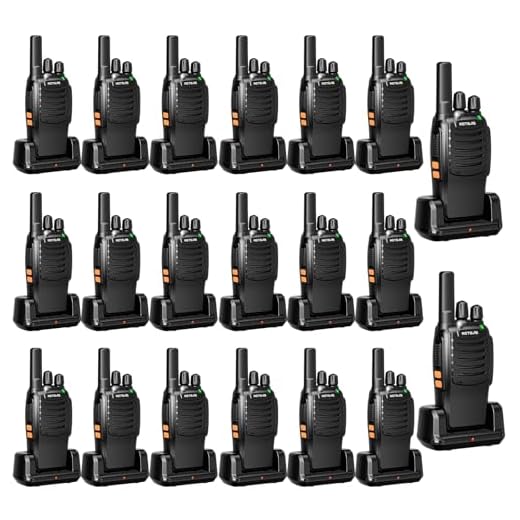 Retevis H-777 2 Way Radios Walkie Talkies Long Range,16CH Rechargeable Two Way Radios, Hand Free Walkie Talkies for Adults with USB Charging Base and Wall Adpter (Black, 20 Pack)