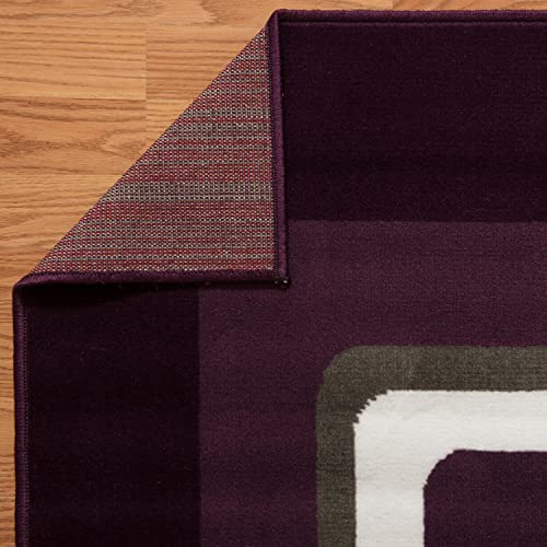 United Weavers Dallas Spaces Runner Rug – Lilac, 2X8 Runner, Modern Indoor Area Rug With Geometric Pattern, Jute Backing #TOP3
