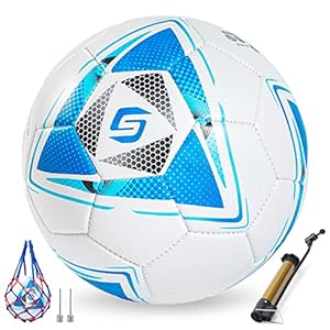 Soccer Ball Size 5 PU Leather Soccer Balls, Adults...