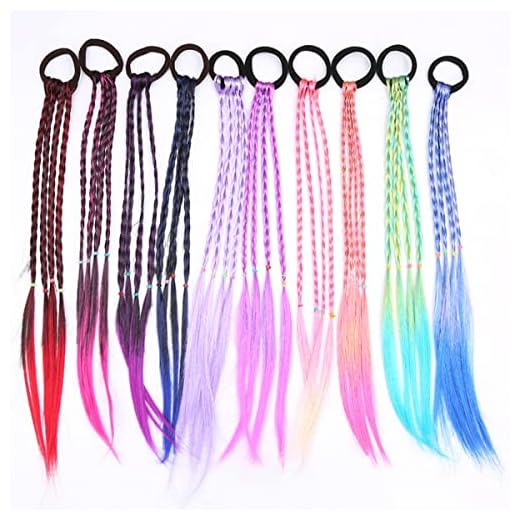 YSTrillion Extensiones de Trenzas de Colores,10 Piezas Niños Colores Degradados Cabello Trenzado,Trenza de Pelo Niños,Extensiones de Cabello para Niños y Mujeres 40CM