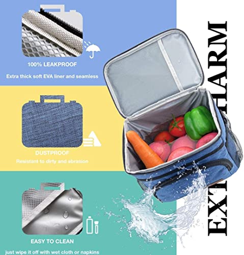 Image of Insulated Lunch Bag for Women /Men - Reusable Lunch Box for School Office Picnic Hiking Beach - Leakproof 12-Can Coke Cooler Tote Bag Organizer with Adjustable Shoulder Strap for Adults - Green