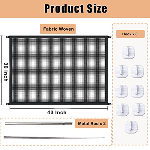 Mesh-Gates-for-Kids-or-Pets-Magic-Pet-Gate-for-The-House-Portable-Baby-Puppy-Safety-Fence-Guard-for-Stairs-and-Doorways-Easy-Install-Anywhere-43-W-x-30-H-8-Hooks Mesh Gates for Kids or Pets Magic Pet Gate for The House Portable Baby Puppy Safety Fence Guard for Stairs and Doorways Easy Install Anywhere 43 W x 30 H 8 Hooks