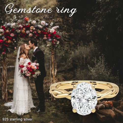 3-5 Carat Oval Moissanite Engagement Ring 10K 14K 18K White/Rose/Yellow Gold Twisted Halo Wedding Ring Promise Proposal Ring Christmas Gift Women4