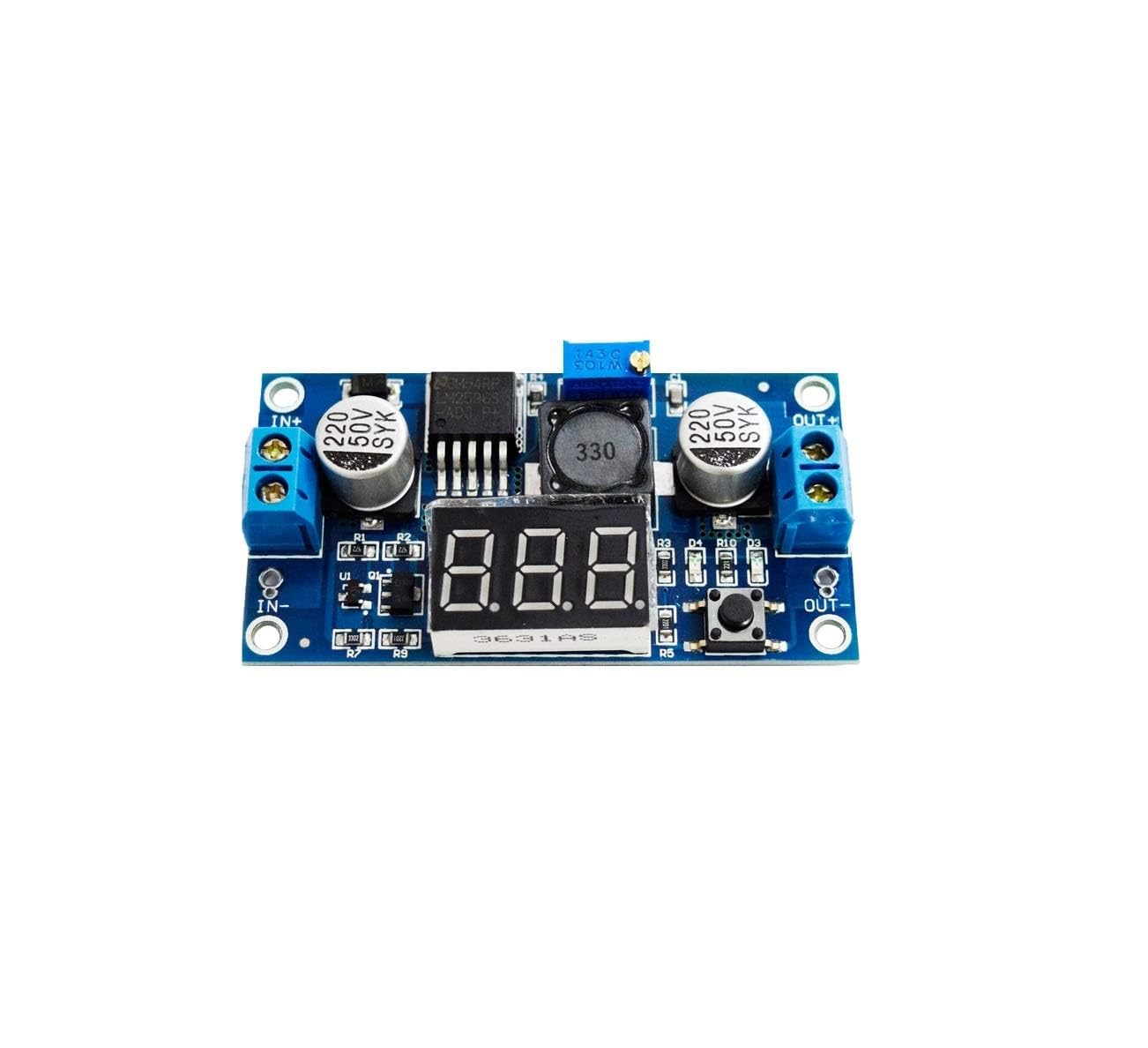 LM2596 2A Buck Step-down Power Converter Module DC 4~40 to 1.3-37V LED Voltmeter