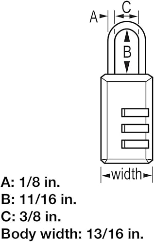 Miniatura 5 de Master Lock 646D Set Your Own - Cerradura de combinación para equipaje, 1316 pulgadas de ancho con grillete largo de 1116 pulgadas, color negro