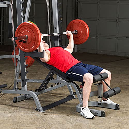 Body-Solid GS348P4 Kraftstation | Power-Tower | Smith Gym Komplettpaket (Multipresse, Hantelbank, Latzug, Butterfly)