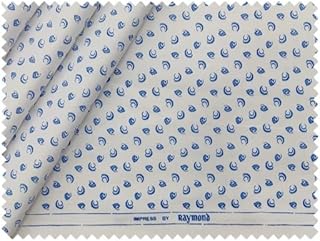 Raymond New Printed Shirt Fabric (White Blue Dobby Print)-picture-36