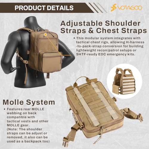 Sac d'hydratation tactique 2L en nylon 500D robuste pour gilet