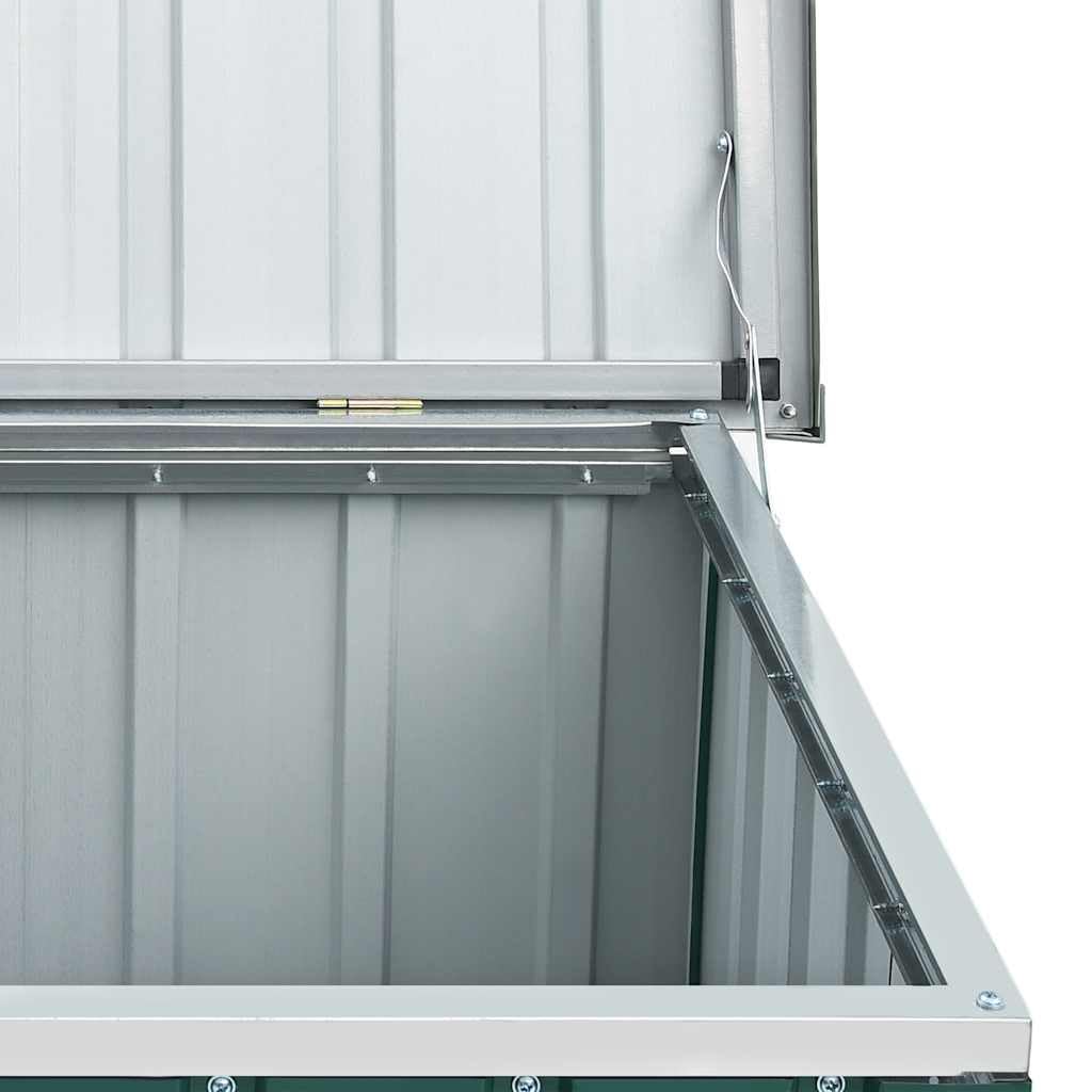 Cassapanca da giardino verde, 149 x 99 x 93 cm, resistente alle intemperie, per terrazza, con telaio in acciaio, contenitore per coperte e giocattoli, utilizzabile come cassetta degli