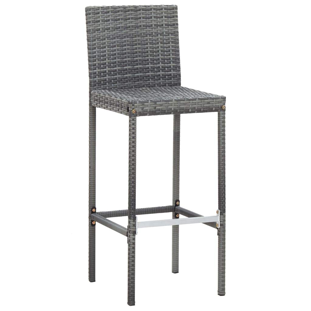 vidaXL Muebles de Bar Jardín 9 Piezas Patio Conjunto Casa Exterior Comedor Aire Libre Asientos Balcón Ratán Sintético Gris Madera Acacia