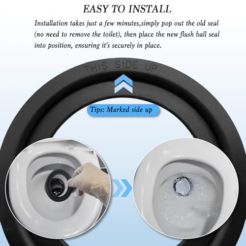 Image of 2 Pack RV Toilet Seal, RV Toilet Seal Replacement for Dometic 300 /310 /320 Toilet, Rubber RV Toilet Seal Ring Kit Replacement for 385311658, Solve The Leakage Problem