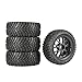 NEEBRC 4PCS 76mm/2.99inch RC Rally Car Tyres 12mm Hex Hub Rubber Tires & Plastic Wheel Rims for 1/16 1/14 1/12 1/10 RC Touring Car On-Road Off Road Buggy