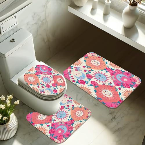 Ensemble de rideaux de douche en polyester lavable contre les moisissures de salle de bain