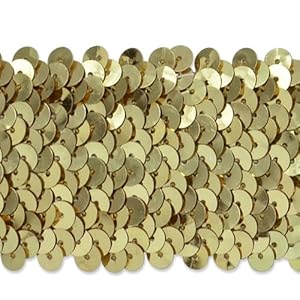 Trims by the Yard 5-reihiger Gold Paillettenbesatz