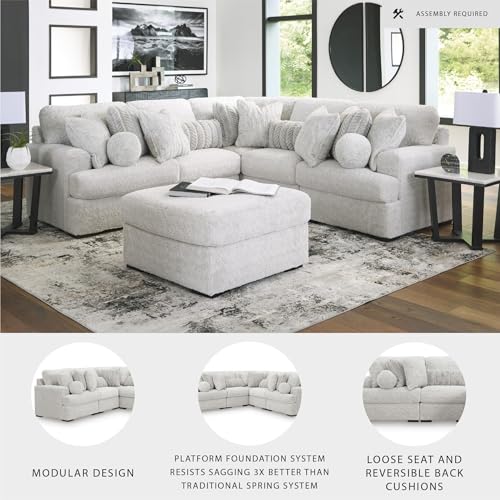 Image of Signature Design by Ashley Cuddlesome 5-Piece L-Shape Sectional, Arctic
