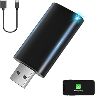 5.0 Wireless CarPlay Adapter,2023 Newest Wireless Carplay Adapter Dongle,5GHz WiFi Bluetooth, Plug & Play, Online Update, CarPlay Wireless Adapter for iPhone iOS & Factory Wired CarPlay Cars