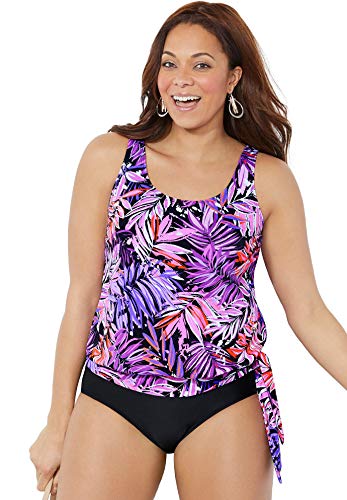 Model wearing Swimsuits For All Blouson Tankini. Model wearing Swimsuits For All Blouson Tankini.