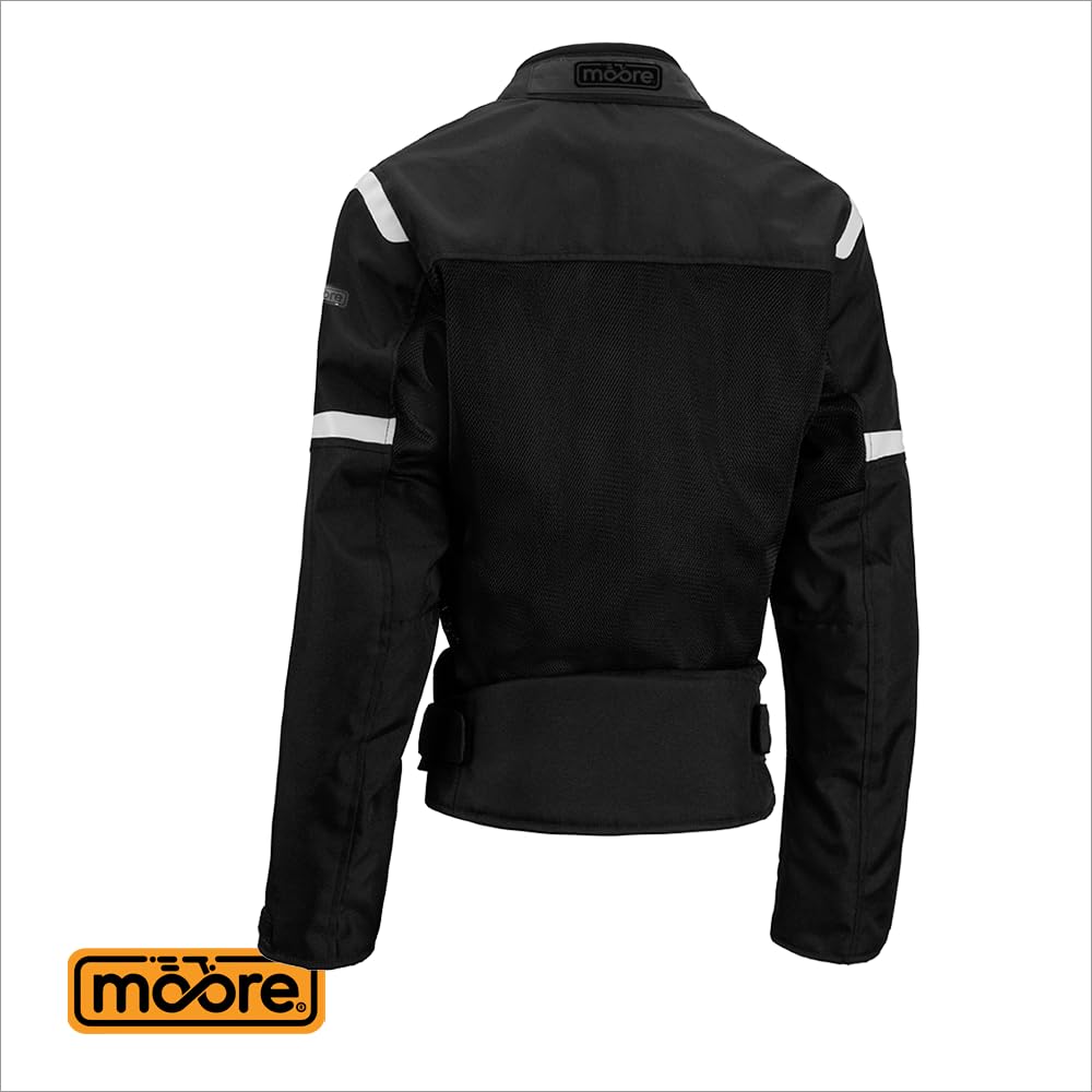 Moore I Chaqueta de Moto Bahia Lady Negro – Verano, Protecciones CE, Diseño Femenino