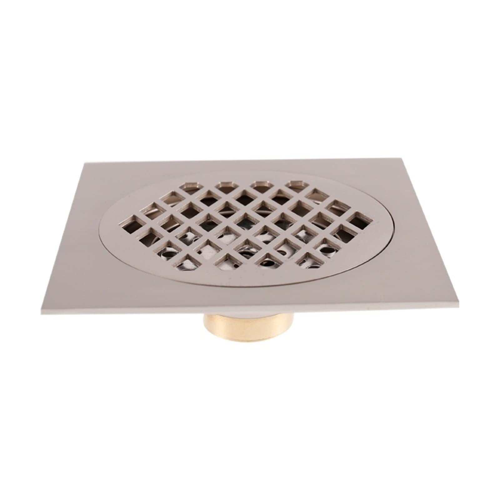 1 Siphon de Sol carré en Laiton Antique pour Salle de Bain, Cuisine, Salle de Douche, Porche, Grille de Drainage sanitaire 15 x 15 cm (A)