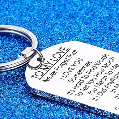 Image of Anniversary Valentines Birthday Boyfriend Girlfriend Gifts keychain