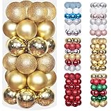 EYQ Christmas Baubles 30pcs 60mm Shatterproof Christmas Tree Decorations Hanging Decoration for Xmas Tree,Christmas Ball Ornaments Christmas Decorations Indoor for Home Party Gift,Gold