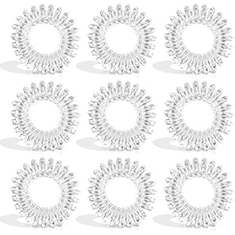 100 Pcs Spiral Haargummis Klare Haarbänder Spirale Telefonkabel Haargummis Telefonkabel Haargummis Elastisches Spule Haarband Kunststoff Telefonkabel Haargummis Cover
