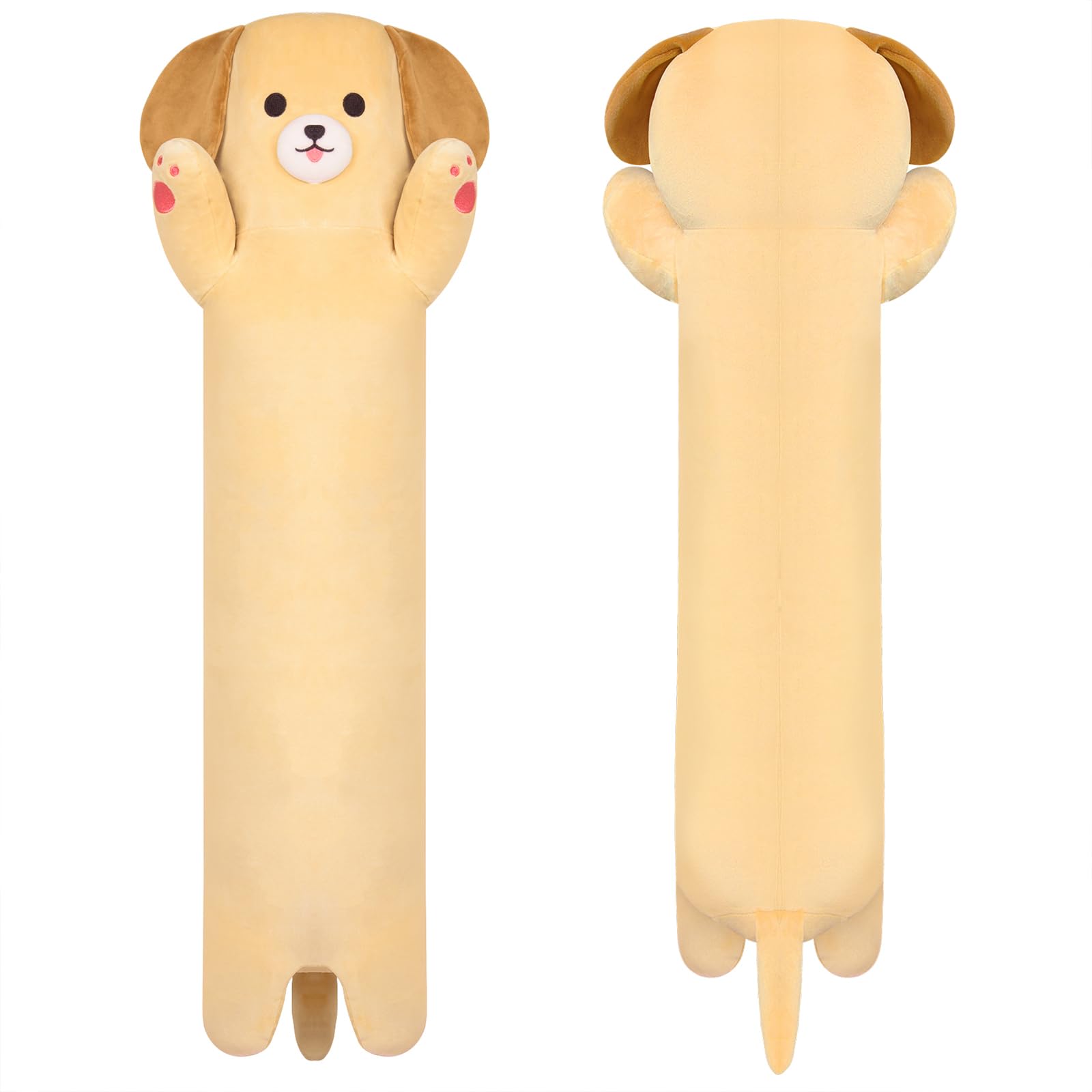 Yamepuia 110CM Dog Plush Hugging Pillow, Cute Long Dogs Stuffed Animal Toys, Soft Giant Sleeping Pillows, Dog Plushies Doll Toy Gift for Kids Girlfriend.