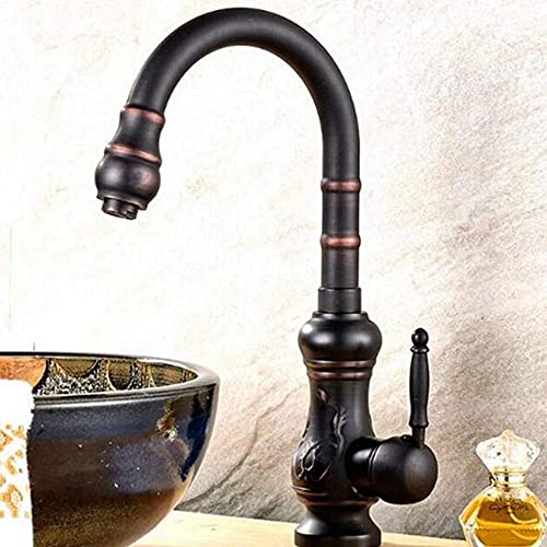 Robinet de cuisine pivotant anti-éclaboussures en laiton pour eau chaude et froide