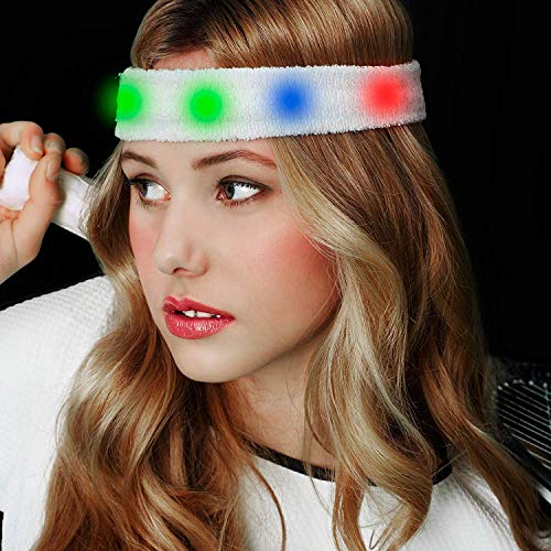 Fun Central AJ296 LED Light Up Sweat Headband - Multicolor