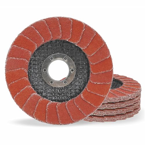 4.5" x 7/8" Premium Ceramic Flap Discs, 50+ Grit Grinding Wheels 5 Pack