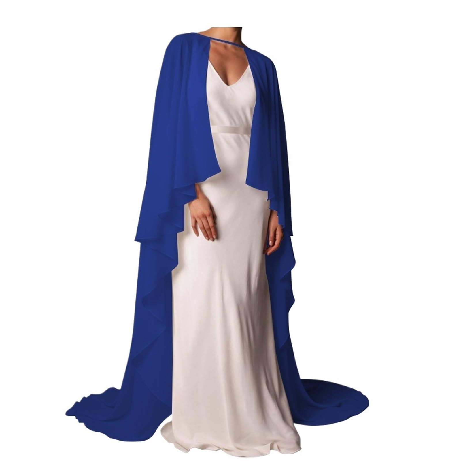 Chal largo de gasa para mujer, accesorio de novia, cuello redondo