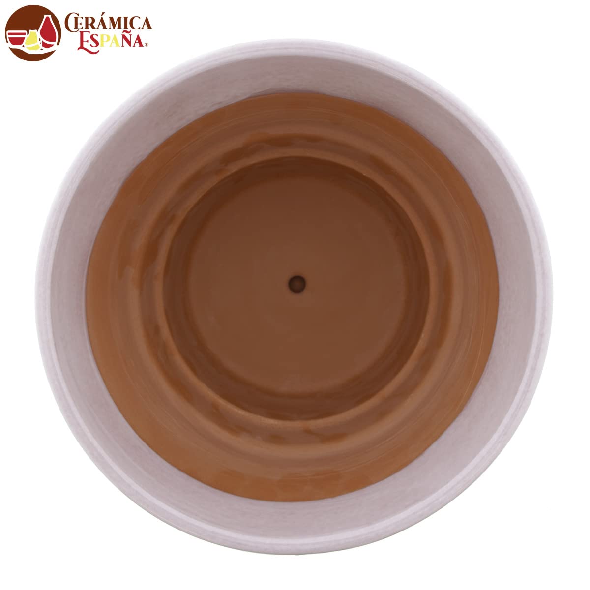CERÁMICA ESPAÑA | Czerwone doniczki błotne | Doniczki dekoracyjne | Garnki ceramiczne | Doniczki zewnętrzne | Ozdobne oliwki - D06 | 100% ręcznie robione dekoracje | 25x25x22 cm | Talerz w zestawie