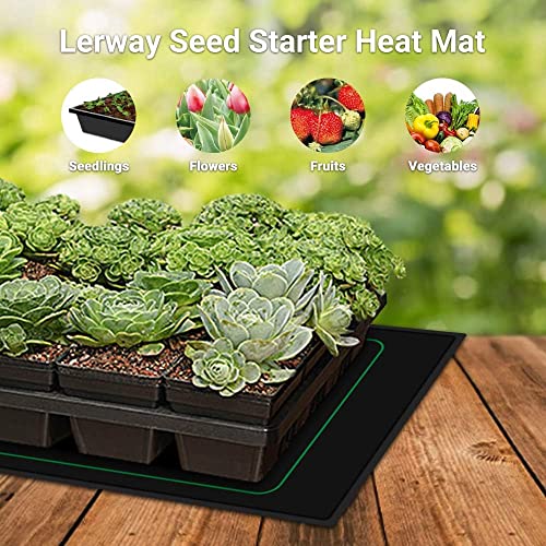 LERWAY Heizmatte Zimmergewächshaus Wärmematte Reptil Dragon Temperatur Heizkissen Amphibien Pet Mat Wärmer Bett Matte, 20,75'x10' Zoll, 21Watt