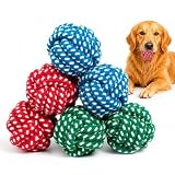 BOBHUI Cotton Dog Rope Balls, 6-Pack Chew Toys for Puppies & Medium Dogs