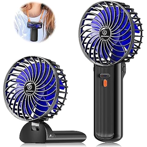 JZCreater Mini Handheld Fan,Portable Hand Held Fan, 15H Cooling Fan, Quiet 4 Speed, USB Rechargeable Battery Operated Desk Fan, Small Folding Electric Fan for Travel Outdoor Home Office Makeup, BLACK Cover