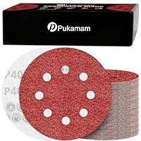 120 Stück Schleifpapier 125mm Klett 40 Körnung Schleifscheiben für 8 Loch Rund Exzenterschleifer Schleifen Holz Metall und Farbe