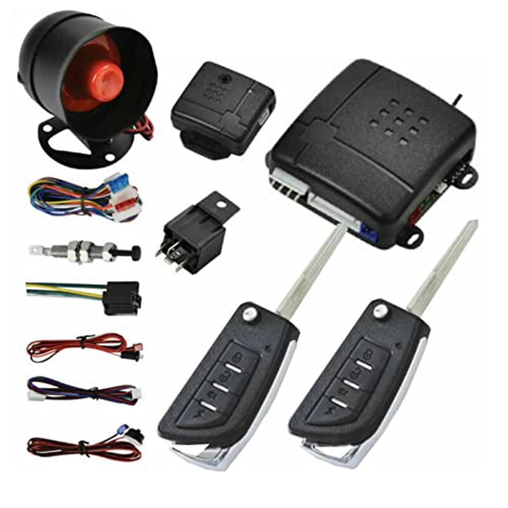 Riloer Auto-Sicherheits-Alarmsystem Keyless Entry Zentralverriegelungs-Stoßsensor Universal-Stoßsensor + Steuerbox + 2 Ersatz-Fernbedienungen