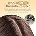 LONAI Real Human Hair Topper, 10 Inch 100％ Human Hair Toppers for Thinning Hair, Large Hand-woven area Coverage Natural Hairpiece Wiglet for Women Daily 5