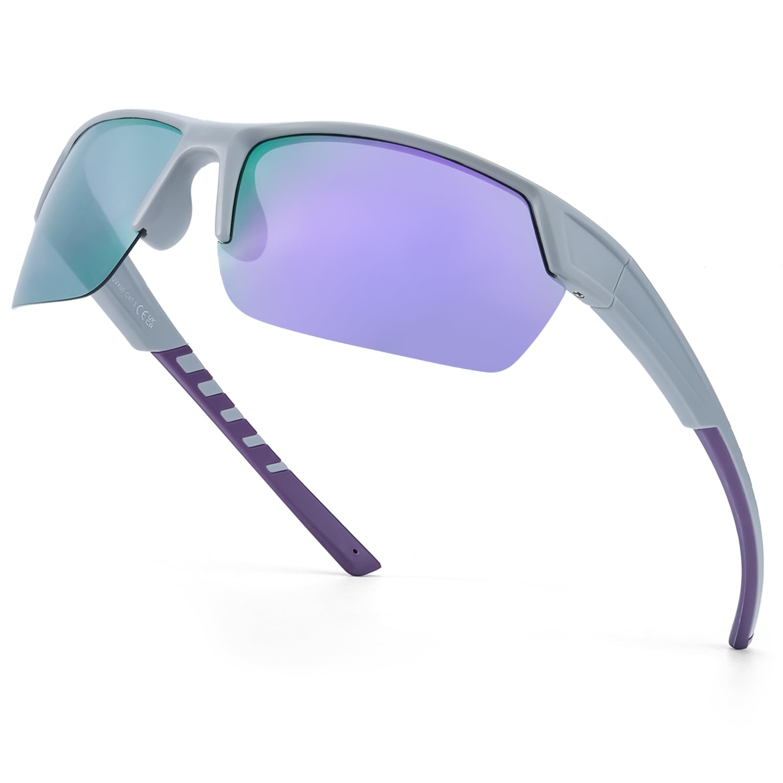 Myiaur Zonnebril voor dames, gepolariseerd, montuur met stijlvol beugeldesign, uv-bescherming, voor autorijden, outdoor en mode, A02 blauw frame, kleurverloop, blauwe lens