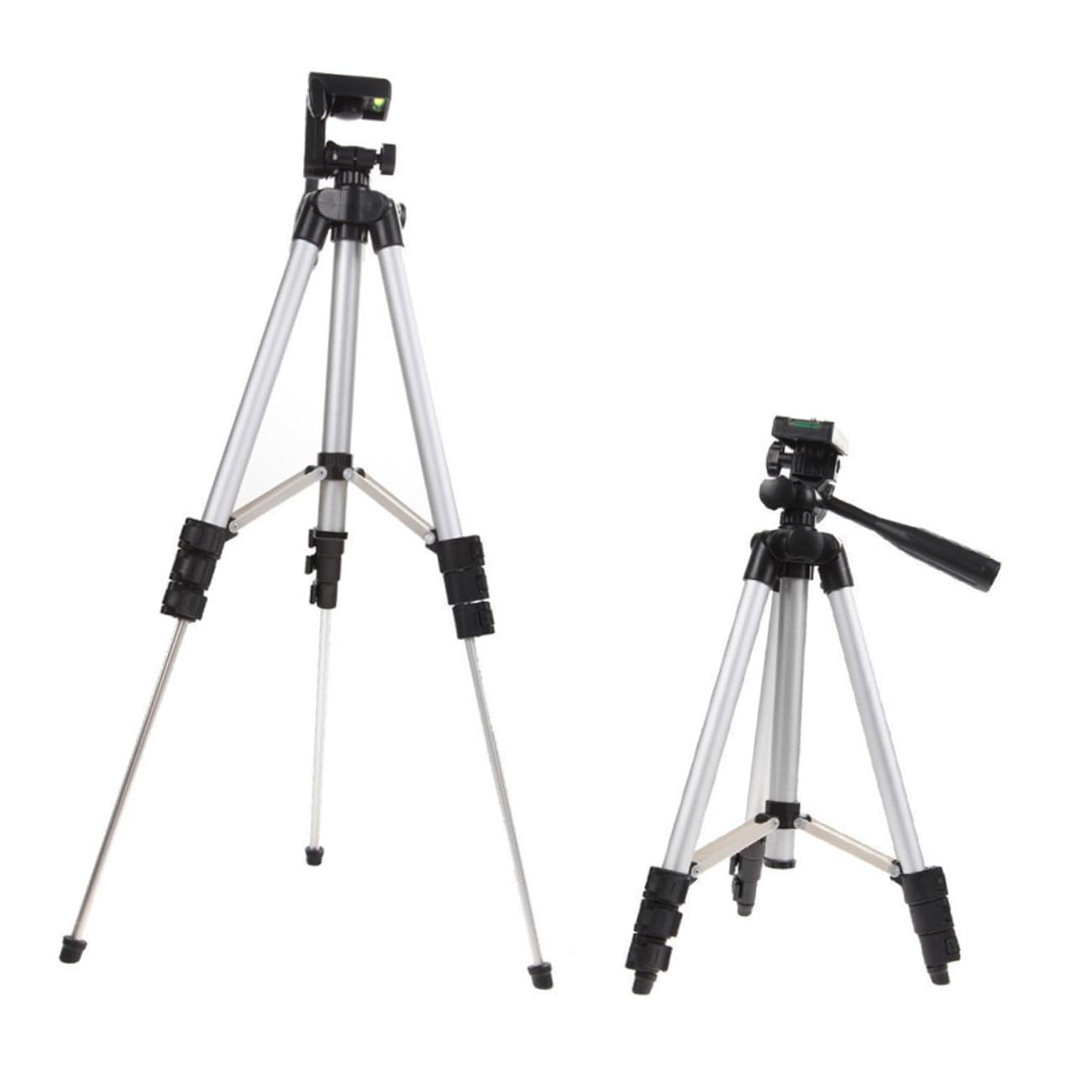 Treppiede Portatile per Telefono e Fotocamera con Testa 360° | Regolazione a 4 Snodi, Gambe a 3 Sezioni, Filetto 1/4", Lega di Alluminio e Abs, Argento