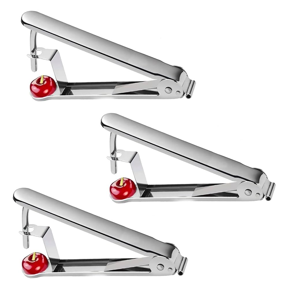 CTRLZS 3PCS Cherry Pitter Remover Stainless Steel Cherries Corer Pitter Tool, Cherry Seed Remover Multi Function Fruit Pit