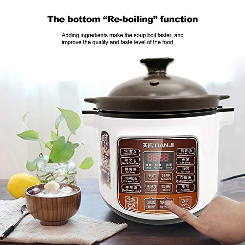 TIANJI DGD40-40LD Electric Stew Pot, 4L Full-automatic Slow Cooker, Ceramic Inner Pot, 120V, 600W,3~6 people - Image 4