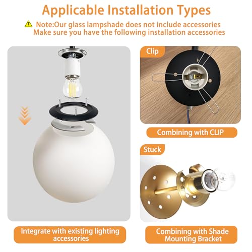 Image of Alighting Opal White 5.9 inch Frosted Glass Globe Lamp Shade